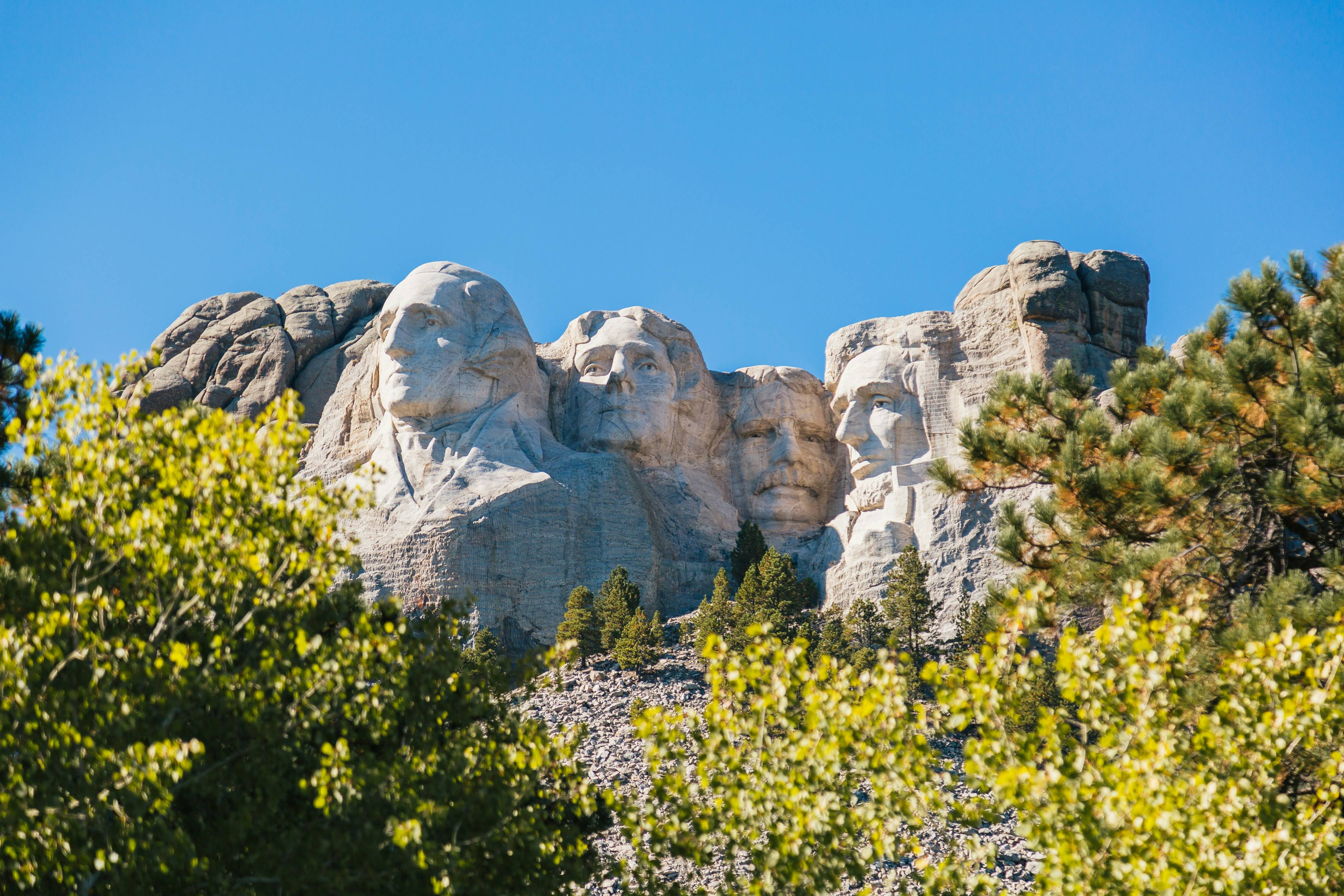 Mount rushmore national memorial stands tall and proud.